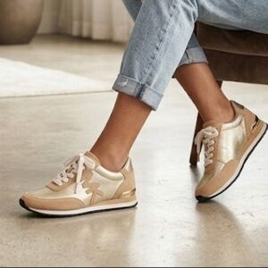Michael Kors Gold and Tan Sneakers